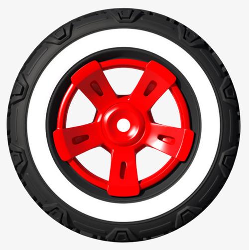 图片 产品实物 > 【png】 黑色汽车用品红色轮毅较薄的轮胎橡胶制品